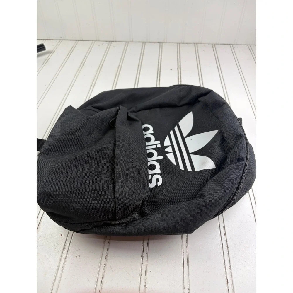 Adidas Originals Black White Logo Rucksack School Backpack Bag Unisex